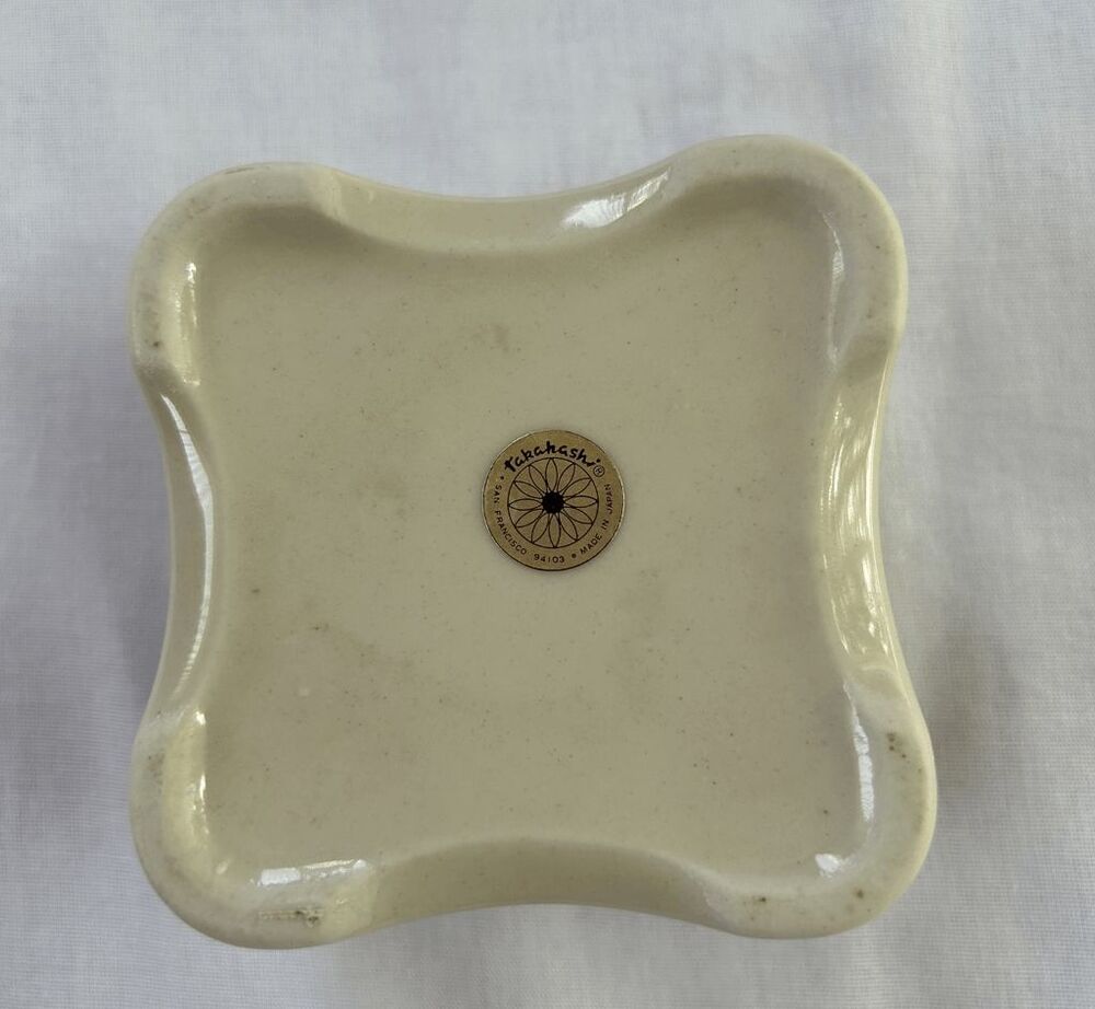 Takahashi Pottery San Francisco Trinket/Jewelry Box Small, Butterflies, Flowers - Picture 2 of 7